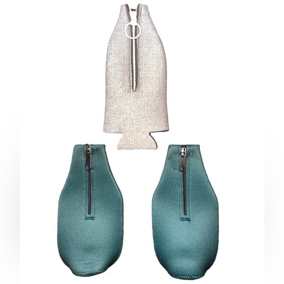 {EUC NFL Green Bay Packers Bottle Coozie Holders Zipper} - Picture 2 of 2